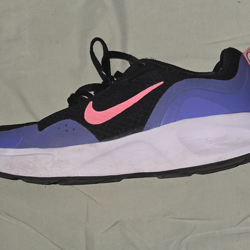 Nike Black and Purple Sneakers with Pink Swoosh